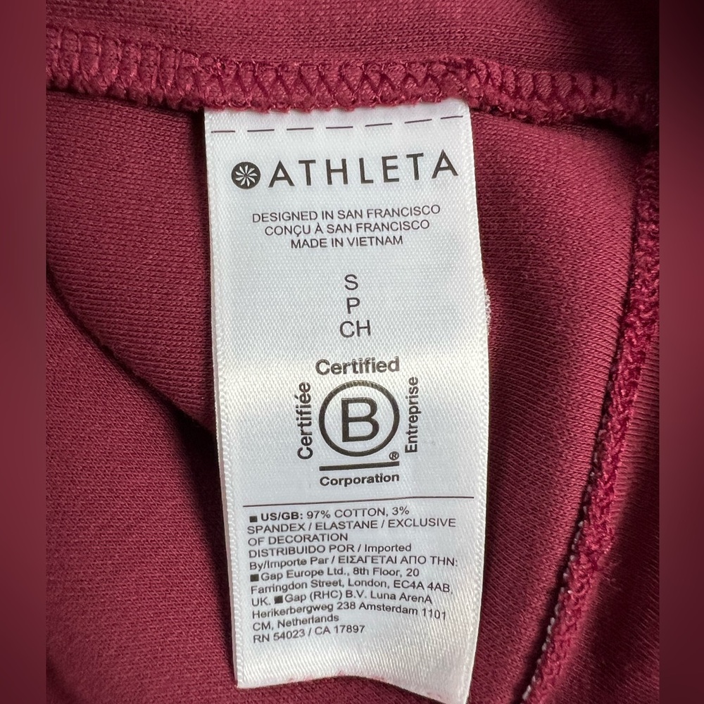 Athleta Sundown Red Sleeveless Activewear Gym Weights Walking Sweatshirt Hoodie - Picture 12 of 12